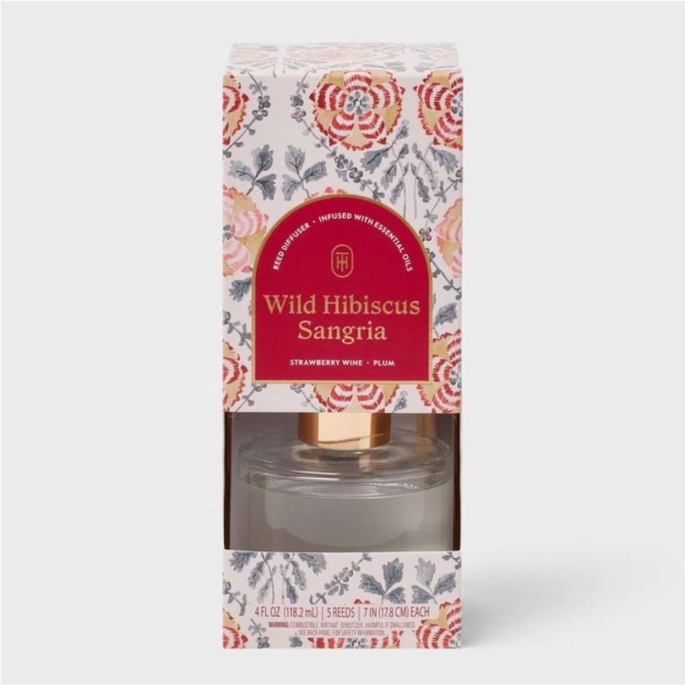 OPALHOUSE NWT boxed wild hibiscus sangria reed diffuser -4oz